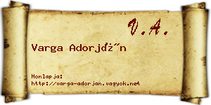 Varga Adorján névjegykártya