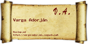 Varga Adorján névjegykártya