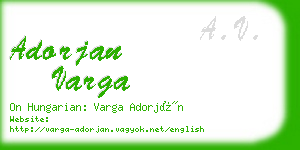 adorjan varga business card